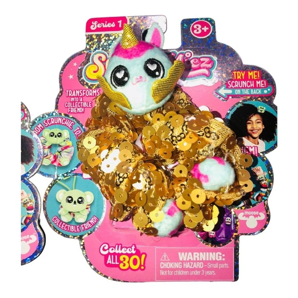 2‎ pack Scrunchmiez sequin unicorn Roxanne and blue pink Lola new